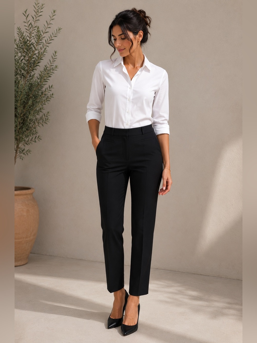 Banana Republic Sloan Black Ankle Pants Size 10L Tailored Slim Fit Office Wear